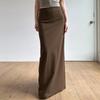 Vintage Schlank Strick Maxi Rock Frauen Casual Einfarbig Hohe Taille Split Paket Hüfte Röcke Frühling Elegante High Street Dame kleidung