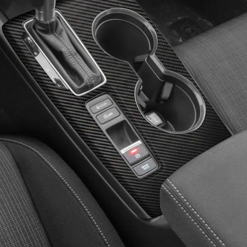 Car Interior Sticker Gear Box Protective Film For Honda Civic 11th Gen - Car Gear Panel Sticker Carbon Fiber Black