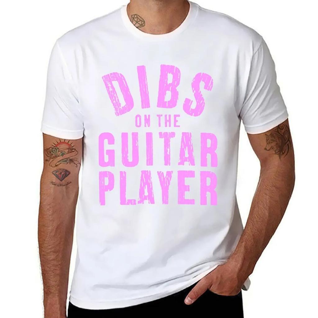 DIBS ON THE GUITAR PLAYER Fitted Scoop T-Shirt Quick Drying Funny Costumes T-shirts Oversize Graphic T Shirt Vintage T-shirt Men