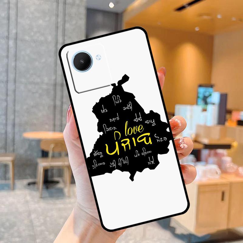 Punjab Map Case For Realme C55 C33 C31 C35 C30 C11 C15 C25s C21Y GT Neo 5 3T 2T 8 9 10 11 Pro Plus