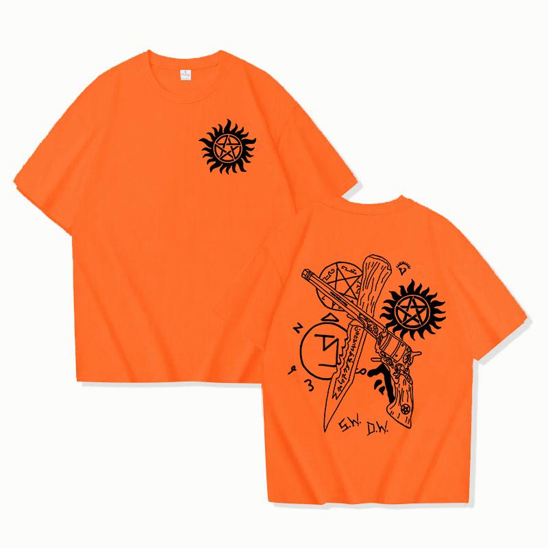 Hot TV Supernatural Print Short Sleeve T Shirts Men Women Shirts Summer Short Sleeved Male T-shirts Comfy Soft Shirts Loose Tops