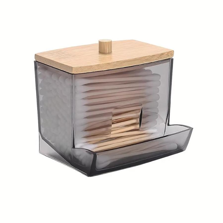 Dispensador Portapalillos de Algodón de 10 oz Organizador Transparente para Baño Caja de Almacenamiento Decorativa Portabolas de Algodón Recipientes de Tarros de Boticario