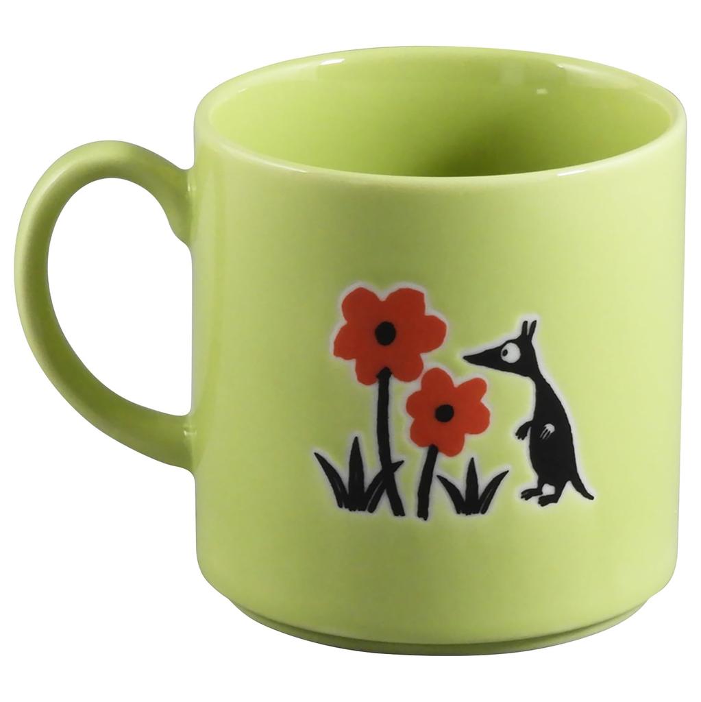 Moomin 9x9cm Wooden Gift Little Moomin Gift for Made in Mug, Large, 350ml, Diameter, Box, My, Design, Women, Birthday, Tableware, Japan, Green,