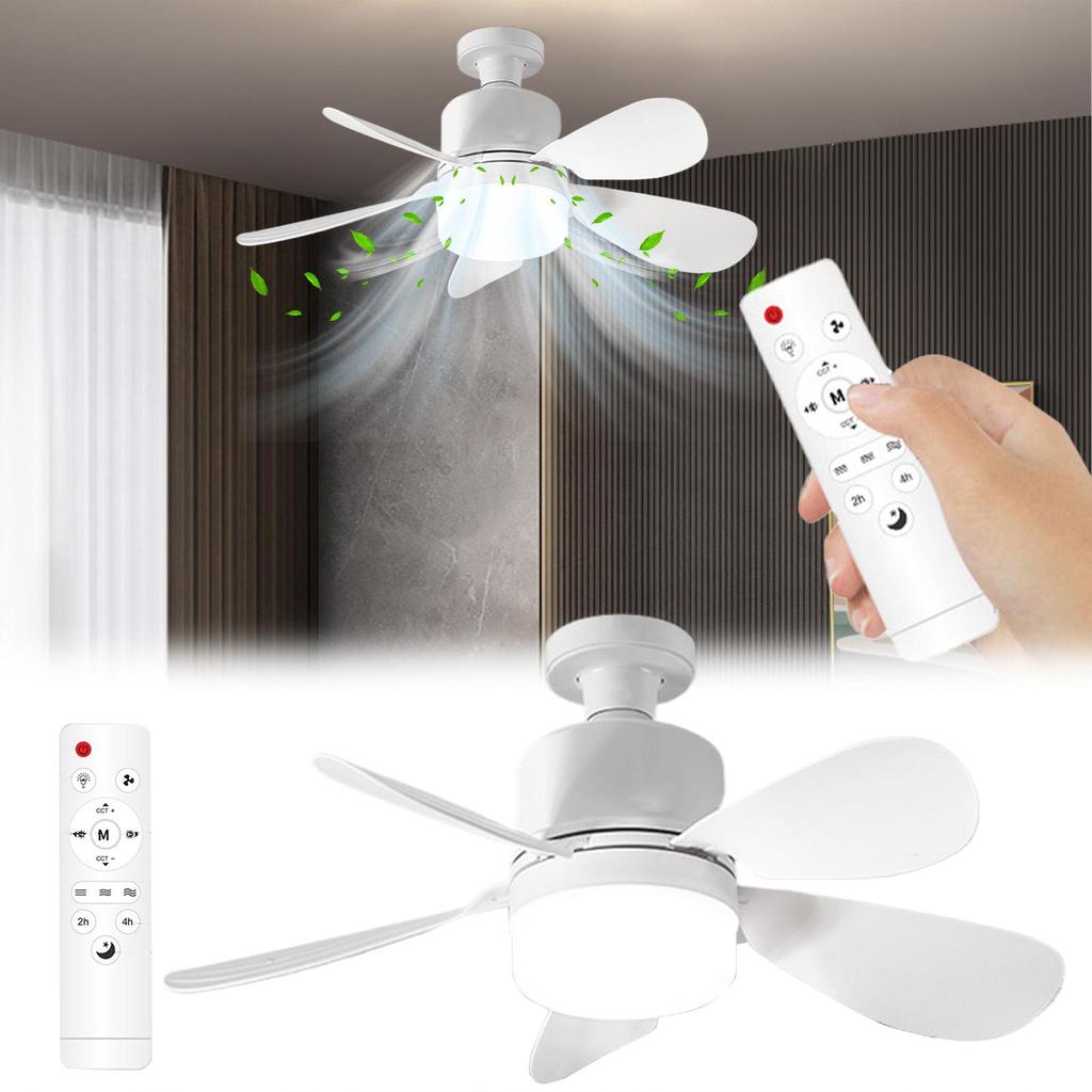 Bedroom Ceiling Fan Household Small Fan Light Intelligent Lighting Detachable Cooling Gadget For Hallway Bedroom Living Room
