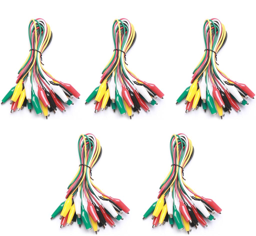 10 Pieces &5 Colors Test Lead Set & Alligator Clips,19.7 inches Electrical DIY Test Leads Alligator Double-ended Crocodile Clips