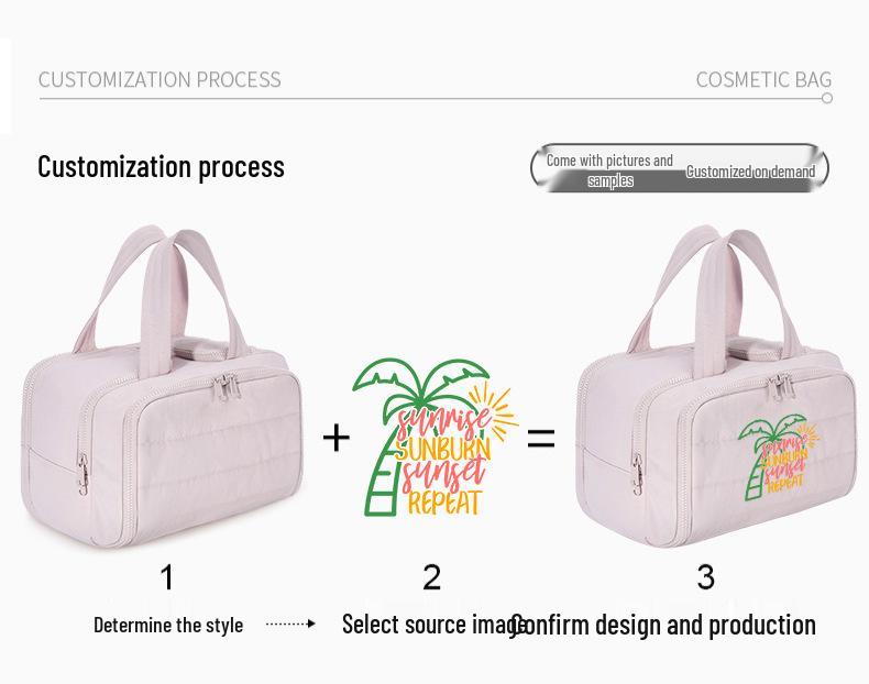 Lightweight Wide-Opening Handheld Makeup Bag – Stylish and Puffy Cosmetic Storage