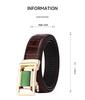 Men's Crocodile Pattern Jade Imitation Leather Belt with Rhinestone Buckle