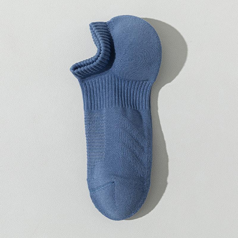 Summer Sports Loop Men's Boat Socks, Antibacterial, Deodorizing, Anti-pilling, Mesh Breathable and Sweat-absorbing Short Socks for Running and Cycling