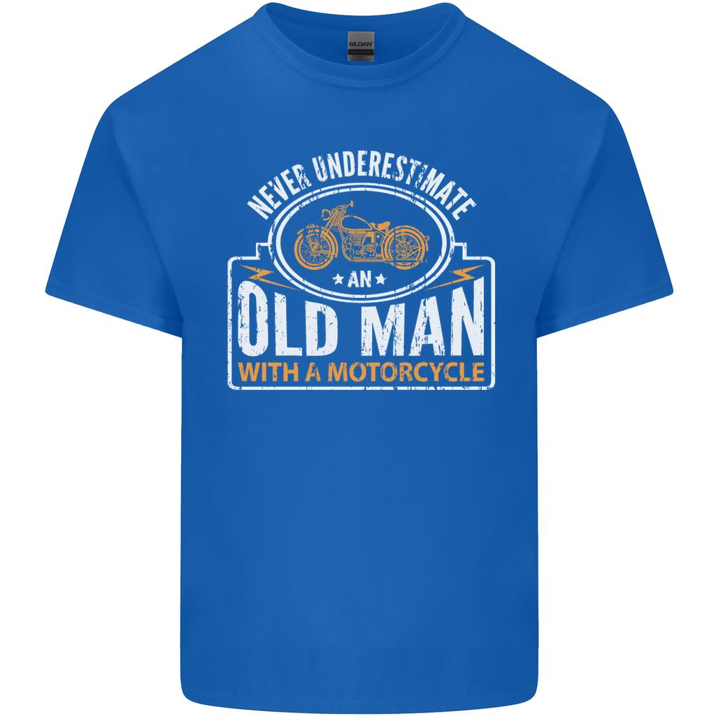 Old Unisex With a Motorcycle Biker Motorcycle Unisexs Light Cotton TShirt