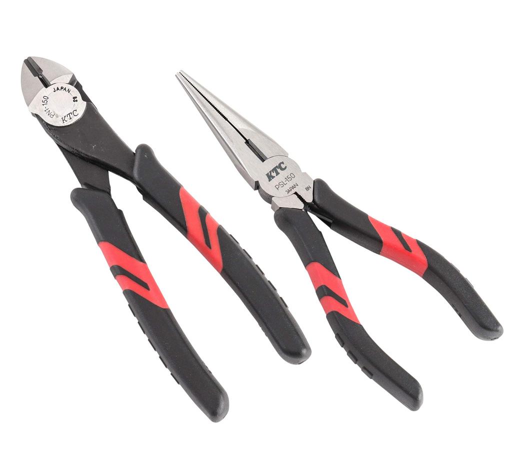 KTC Nippers and Long Nose Pliers Set Two-Piece PN1-PSL-2P (PN1-150, PSL-150)