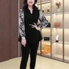 2025 Spring High-End Chiffon Drape Long Sleeve Plus Size Women's Shirt - Casual Fashion