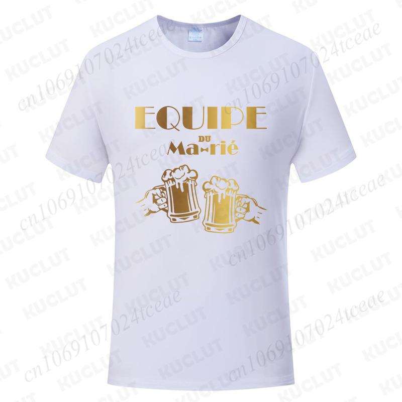 Fashion Beer Graphic  Wedding Tops French Boyfriend Single Farewell Bachelor Party T-shirts Evg Future Team Groom Best Man Tees
