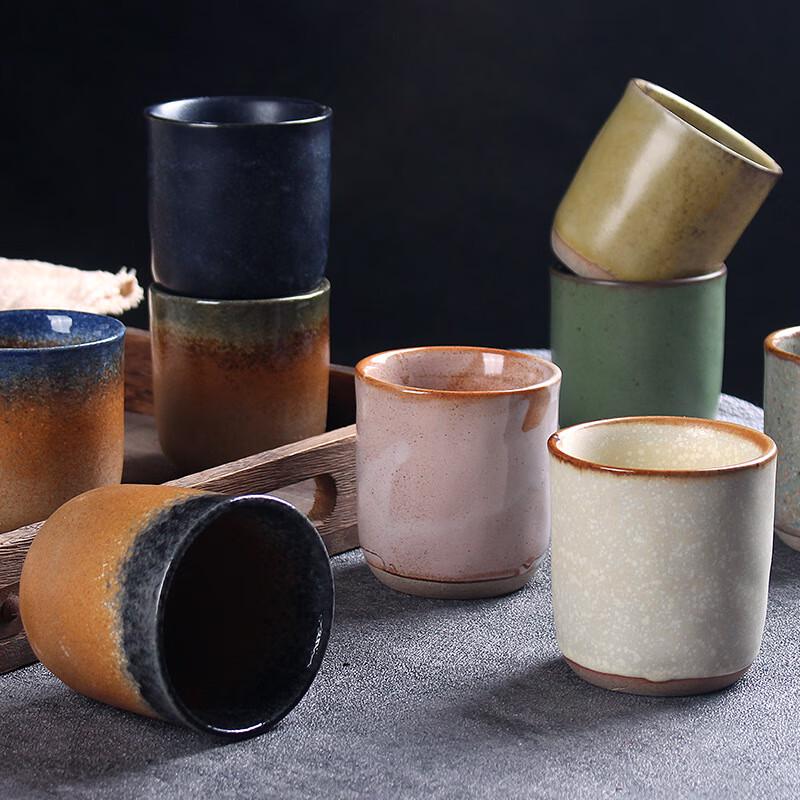 Retro Kiln-Glazed Ceramic Tea & Water Cup Set