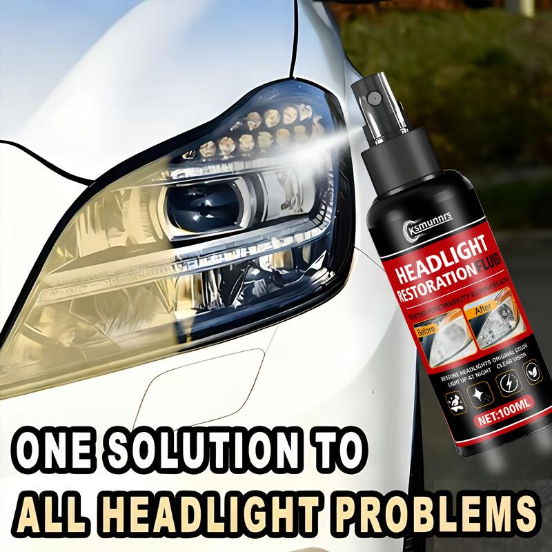 100Ml Portable Car Headlight Restoration Spray, a Spray-On Solution for Scratches And Oxidation on Light Covers, Effectively Cle