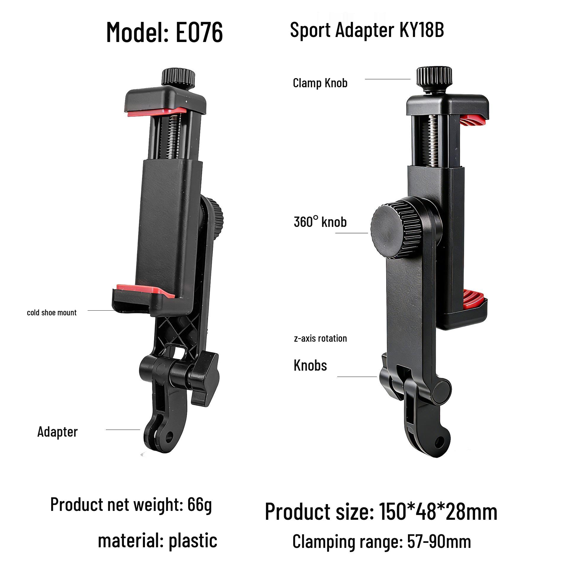 

Adjustable Metal Phone Clip Holder with Cold Shoe Mount