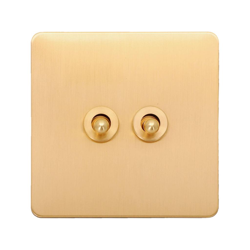 Sustainable Material Premium Brass Rocker Light Switch in Gold Finish