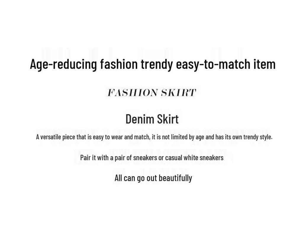 2025 Vielseitiger Damen-Denim-Midirock mit hohem Bund und Schlitz - Perfekt für Frühling/Sommer