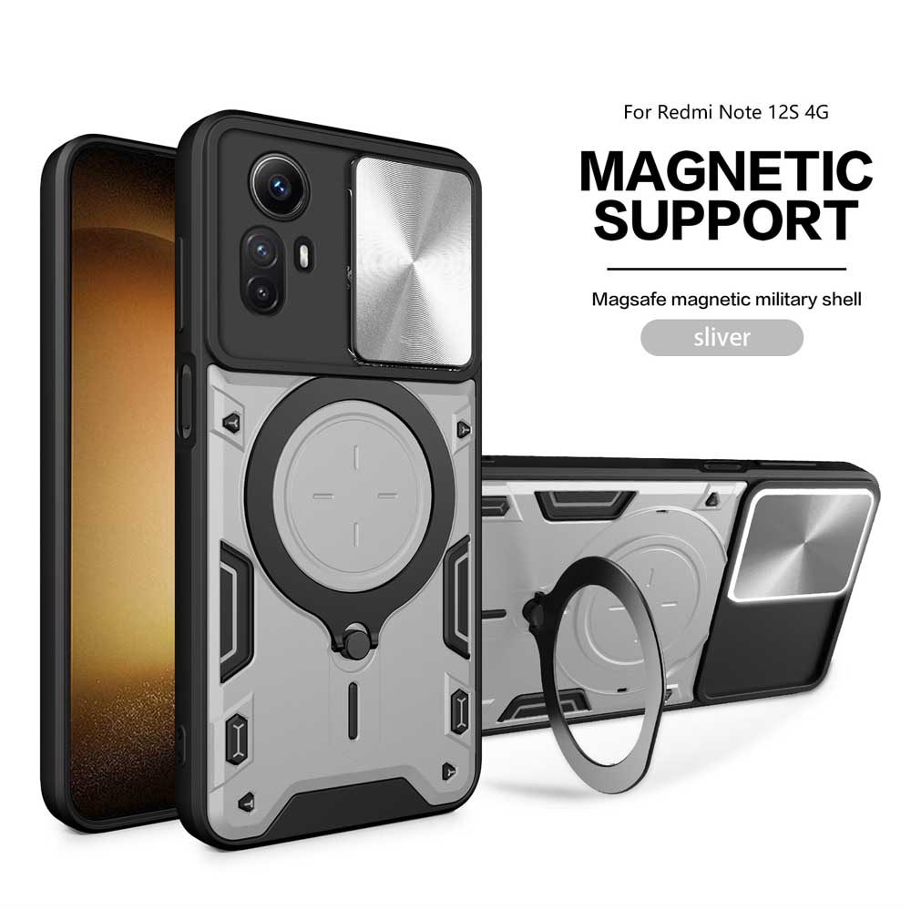 Magsafe Magnetic Camera protection case for Redmi Note 12 Pro Plus 11Pro 10Pro 12s 11s Armor Hybrid Metal Ring Back Cover