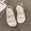 2025 Popular Sandals New Fashion Fairy Word with Sandals Pearl Outer Wear Soft-soled Casual Women's Shoes