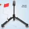 Foldable Ice Fishing Rod Holder with Bell & Flag - Adjustable Ice Auger-Compatible Bracket Portable Winter Fishing Accessories