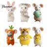 Compact Decorative Mice Needle Felted Mouse Easter Mini Ornaments Handmade Wool Figurine with Felt Egg/Chick for Tiered Tray Tabletop Spring
