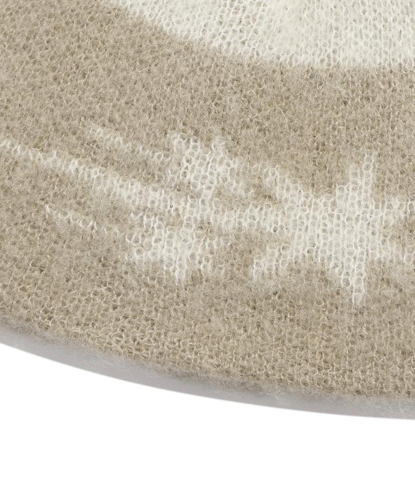 NICEGHOSTCLUB Stripe 3Star Logo Mohair Beanie_Beige(Ng2Efuab20A)