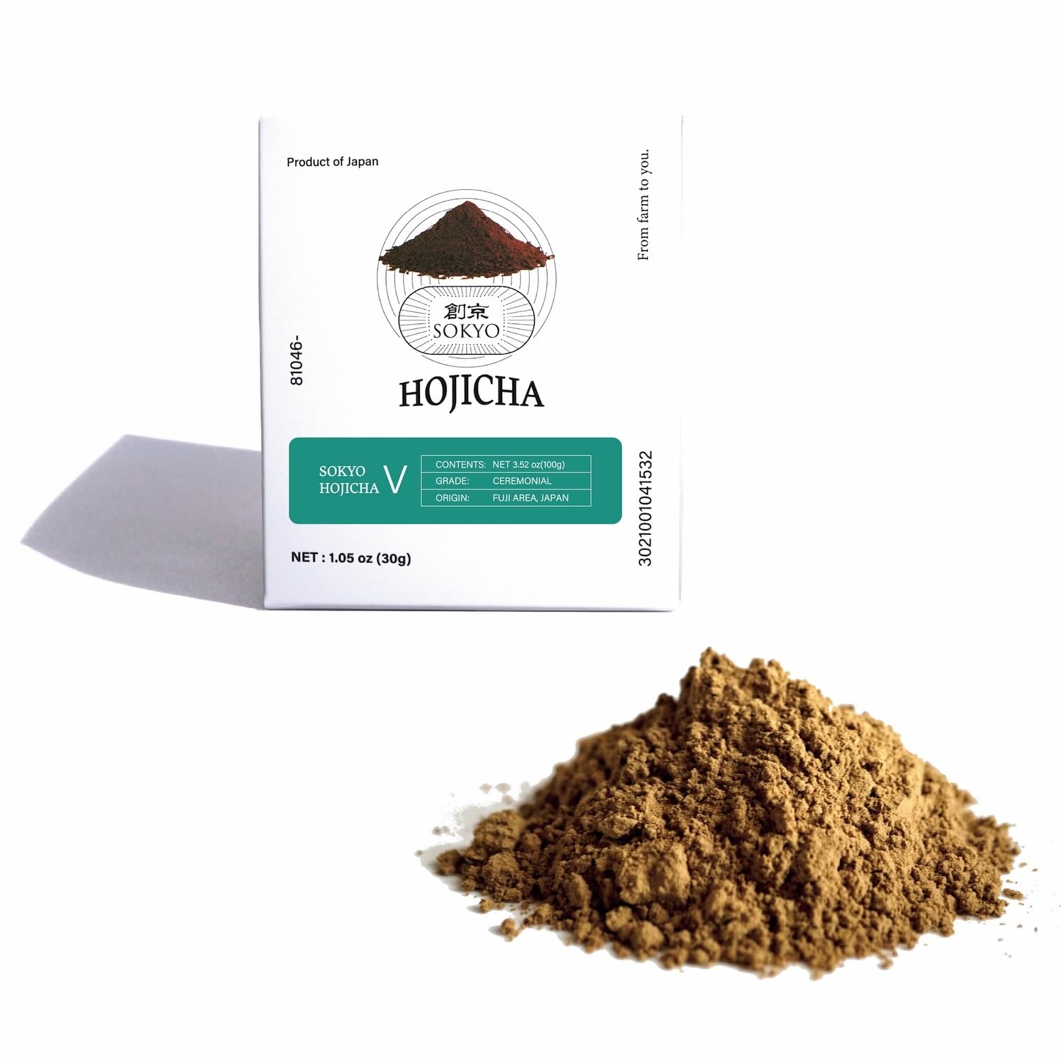 Sokyo Ceremonial Roasted Green Tea Premium First Flush Ceremonial Tea Ceremony Latte Ceremonial Roasted Green Tea Powder, Powder, (30g / 1.05oz, V)