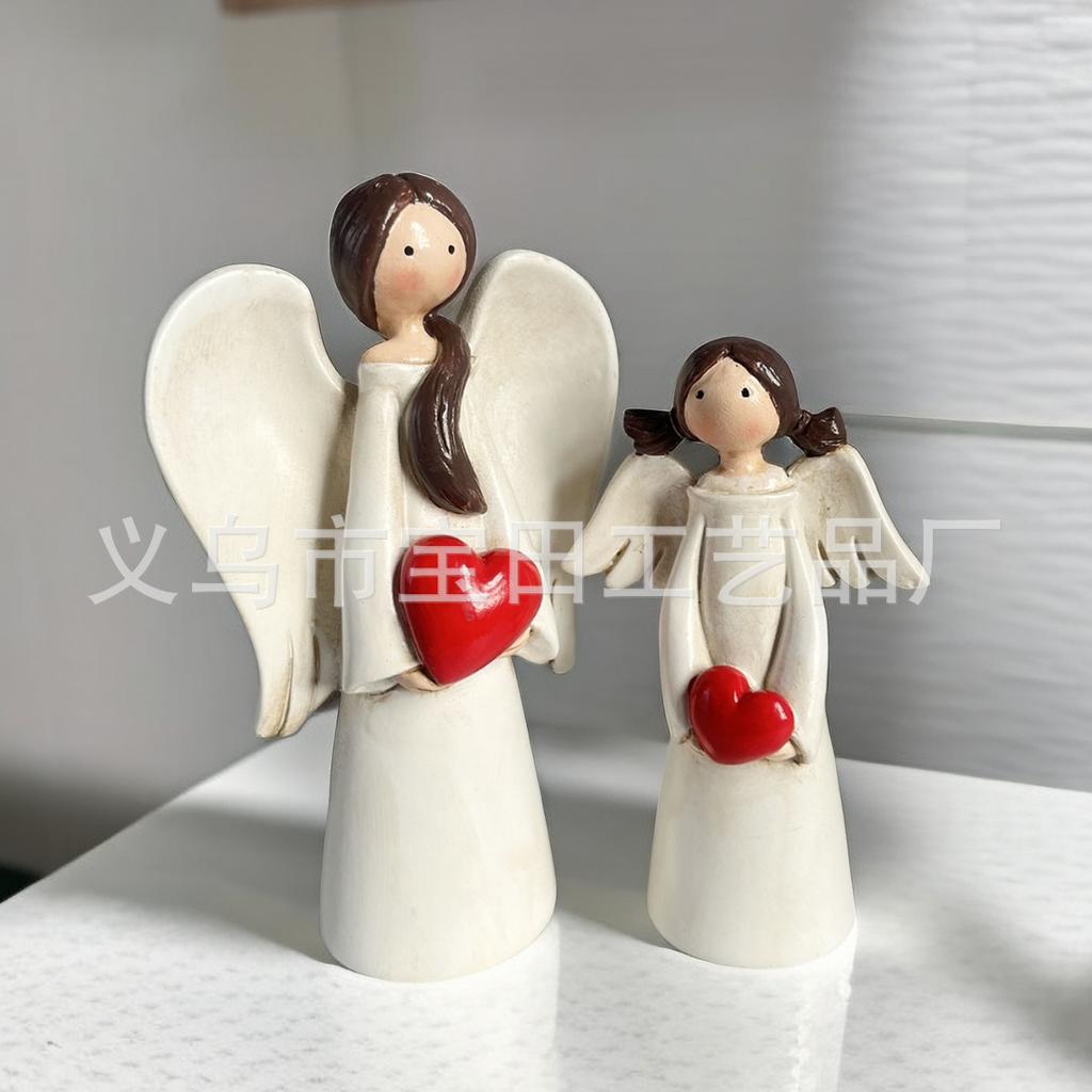 Home Angel Statue Ornament Decoration Mother's Day Gift Love Angel Mom Little Angel Baby Statue