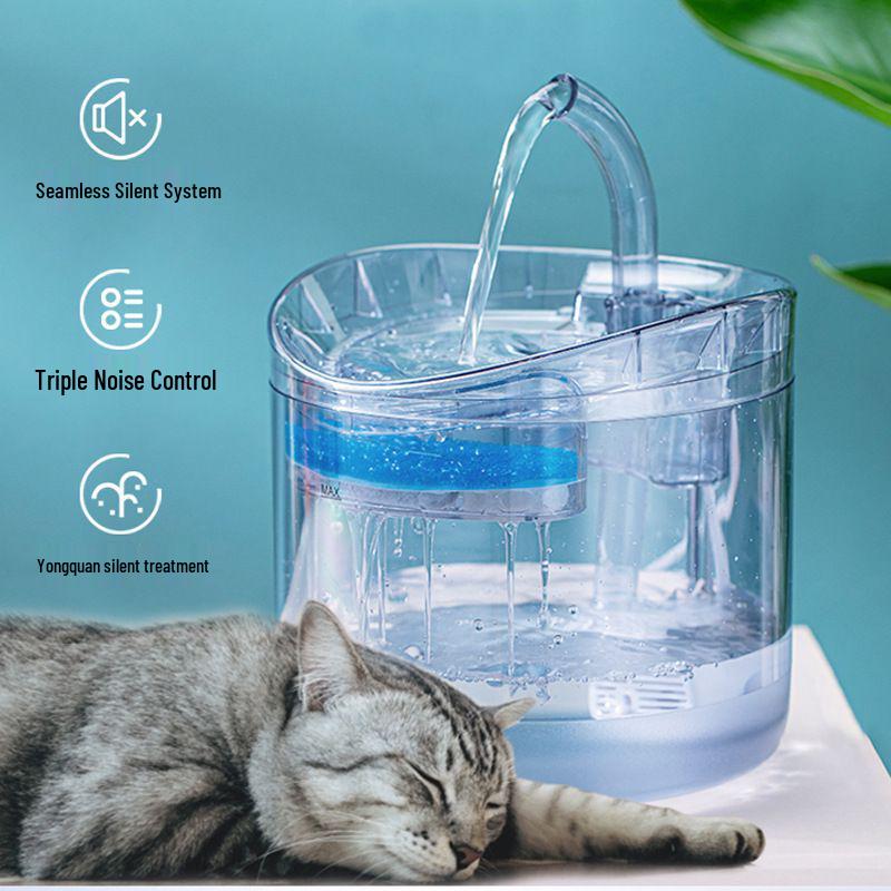 Fontaine à eau intelligente pour chat: Robinet d'eau courante à induction automatique sans fil avec filtre pour animaux de compagnie