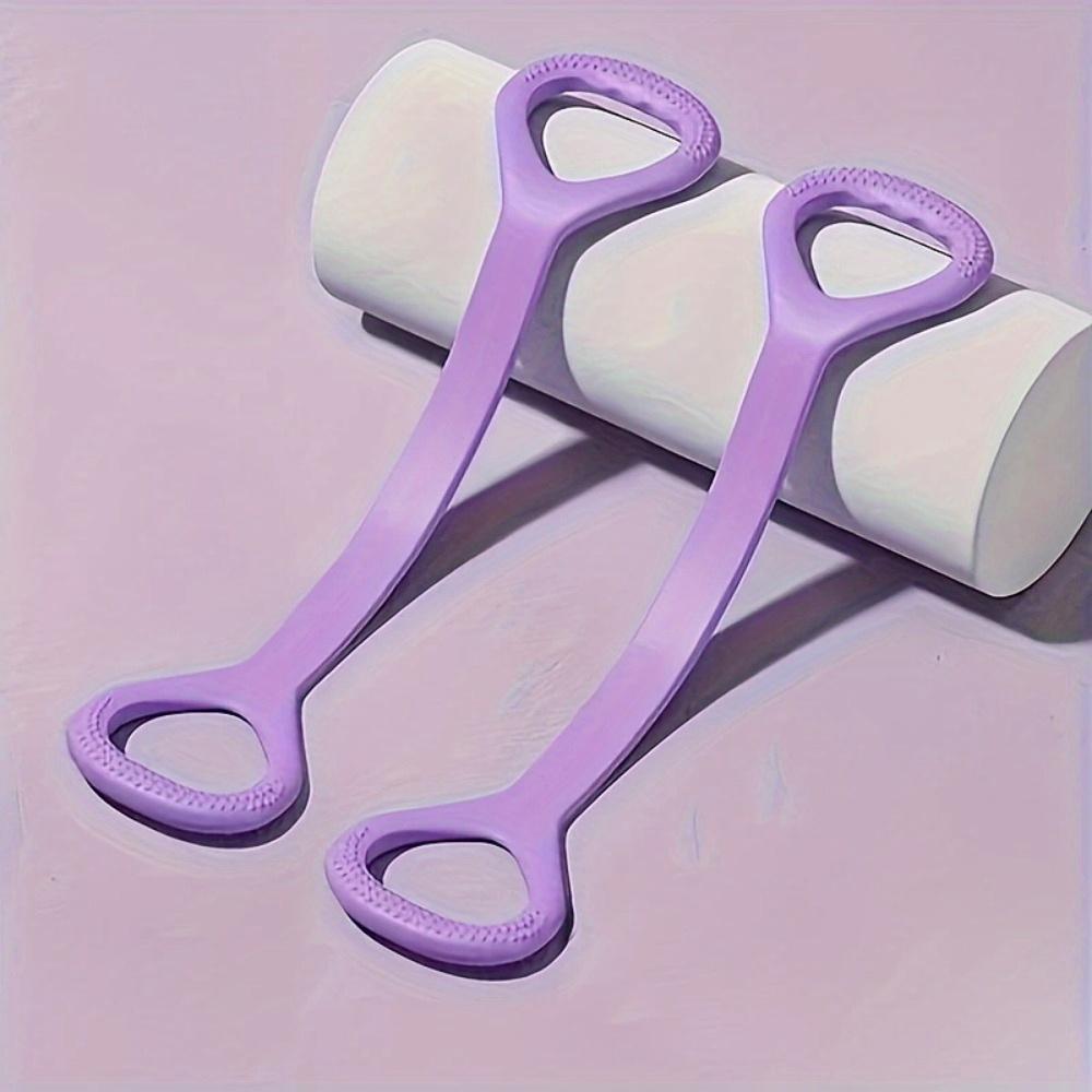 [2pcs Silicone Yoga Bands] 2pcs High-Quality Silicone 8-Shaped Yoga Resistance Bands | Textured Grip for Back, Waist & Arm Workouts