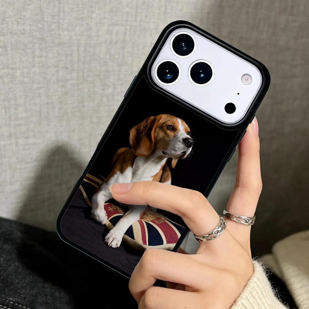 Capa Case for iPhone 17 Air 16 Pro Max 15 Plus 11 13 Mini 14 12 Back Phone Cover Beagle Dog Cute Cartoon