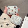 Cute 3D Cherry Bowknot Epoxy Earphone Case for AirPods 2 3 4 Pro Pro2 Wireless Bluetooth Headphone Box Shockproof Protect Cover