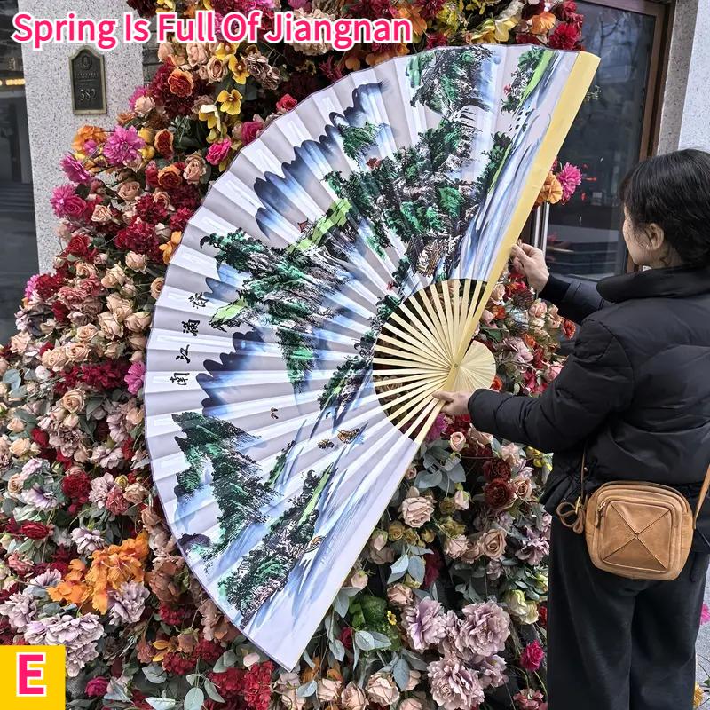 Extra Large Chinese Folding Fan 160*90cm Home Decoration Wall Decor Vintage Wedding Photography Background Wall Painting Props
