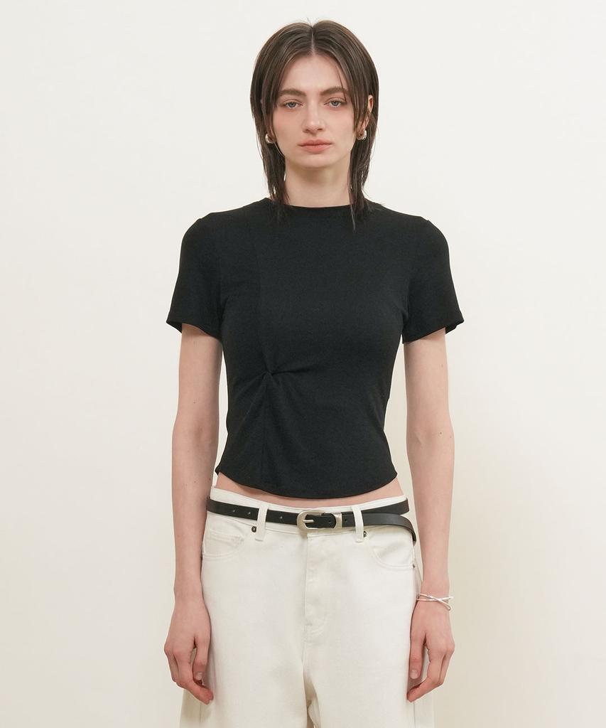 GENERALIDEA Acetate Twist Short Sleeve T-Shirt [Black] / Gf2Lts520