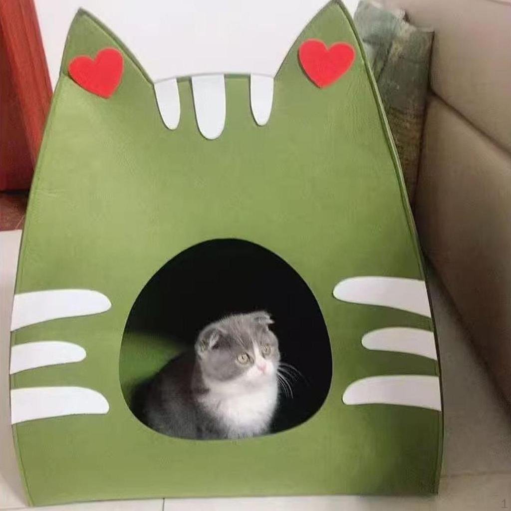 Felt Cat House Privacy Cave Cute Furniture Sturdy for Indoor Cats Foldable Kitty Washable