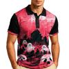 Men's Halloween Short Sleeve Casual Shirt with Turn Down Collar