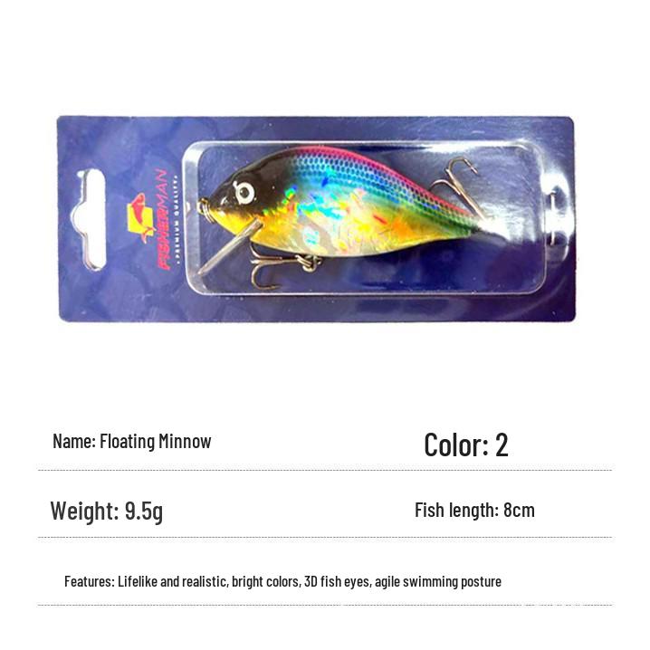 Floating Minnow Laser Reflective Lure for Freshwater Bass and Mandarin Fish