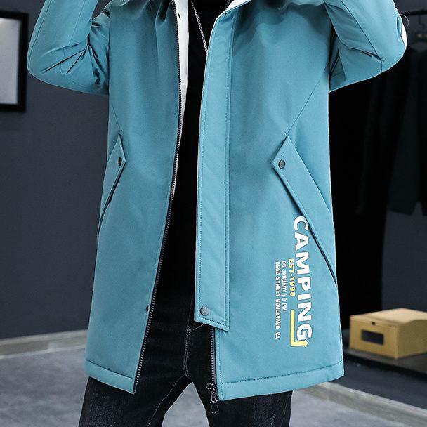 Men's Thick Winter Fleece-Lined Cotton Hooded Jacket for Teens - Fashion Workwear Outerwear