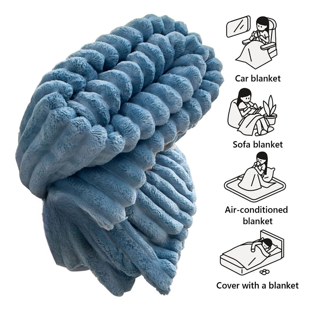 Reversible Faux Rabbit Fur Throw Blanket for Couch 60x40 Inches Fluffy Faux Fur Throw Blanket for Bed Sofa Chair Home Decor