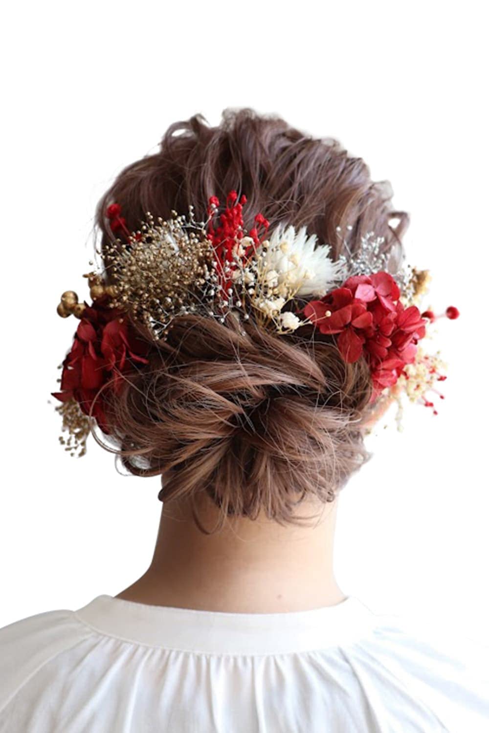 

Dried Flower Hair Accessory by hikka (DICOLE) (FREE Size) Dried Flower Hair Accessory Hairpin for Weddings, Coming-of-Age Ceremonies, Pre-wedding