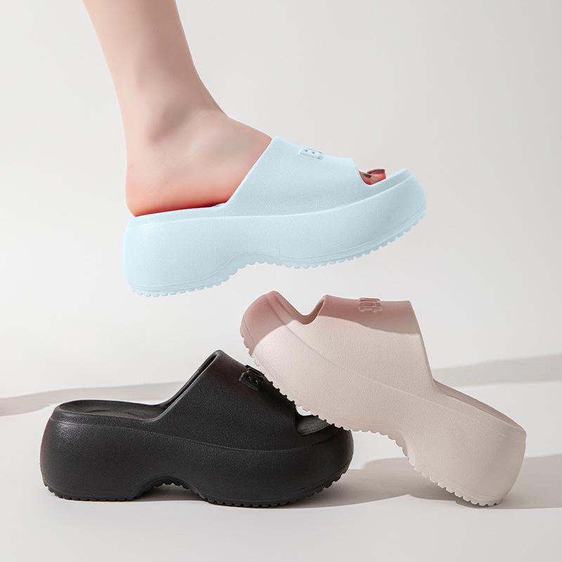 Fashion 2025 New Women Platform Slippers Casual Wedges Shoes Thick Sole Soft EVA Female Home Beach Slides Summer High Heel Sandals