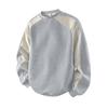 Herren Sweatshirt mit Farbblock und Raglanärmeln - Waffelstrick Pullover mit Rundhalsausschnitt und Kontrast-Paspelierung
