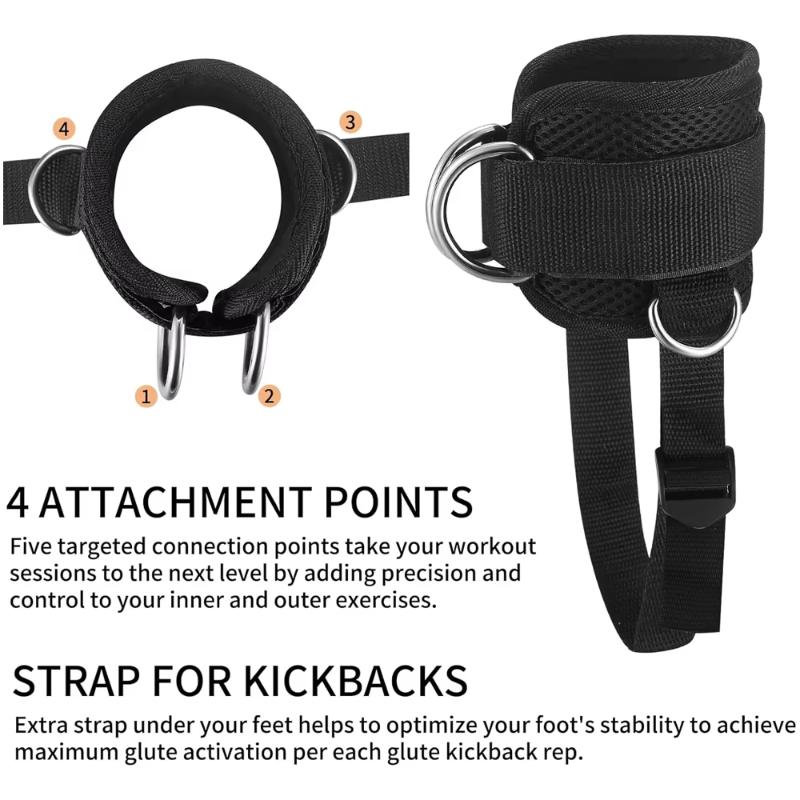 Ankle Straps for Cable Machine Durable Neoprene Padded Ankle Cuffs for Men Women Gym Glute Workout Kickback Exercise