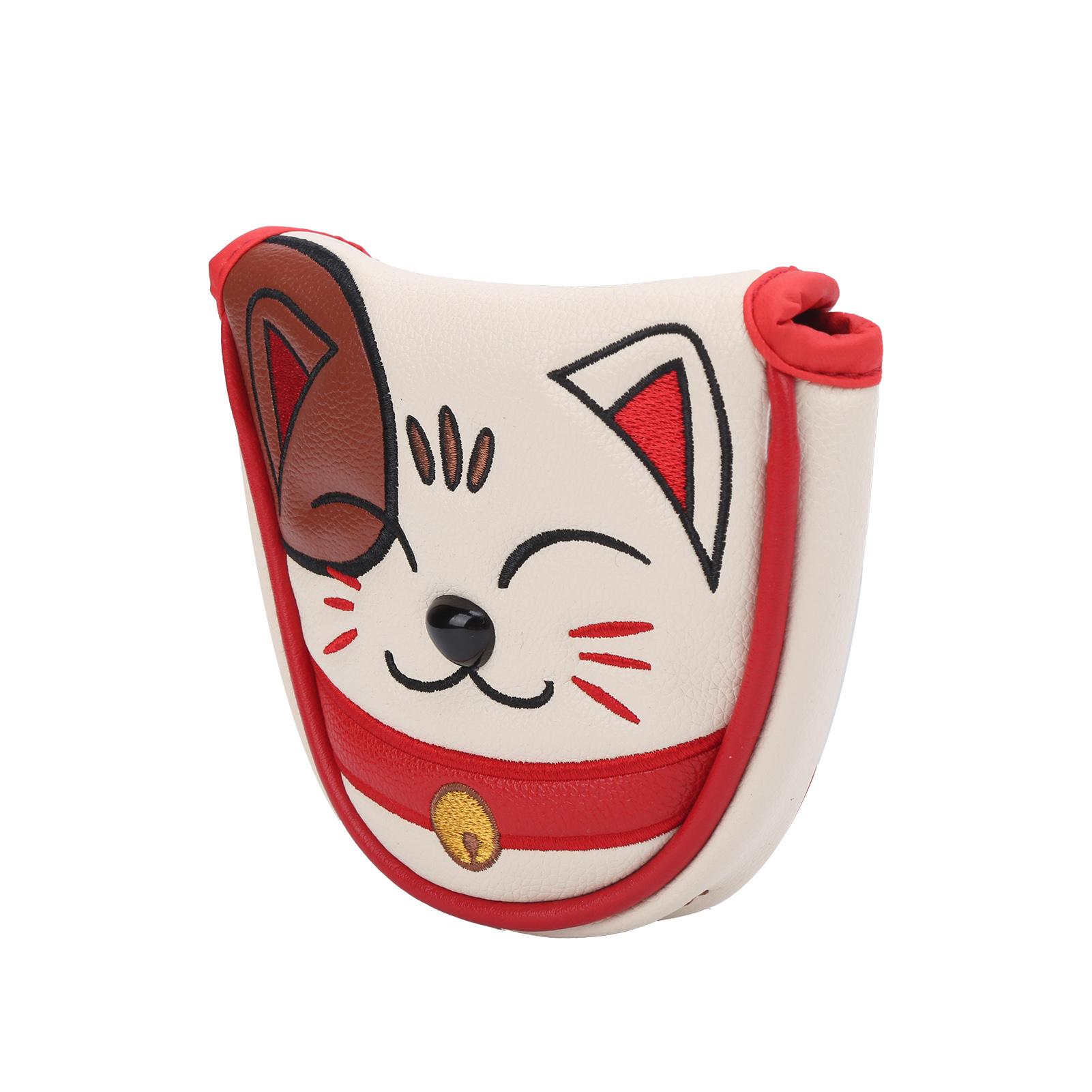 Lucky Cat Waterproof Golf Mallet Head Cover Club Center Putter Headcover Guard Protector