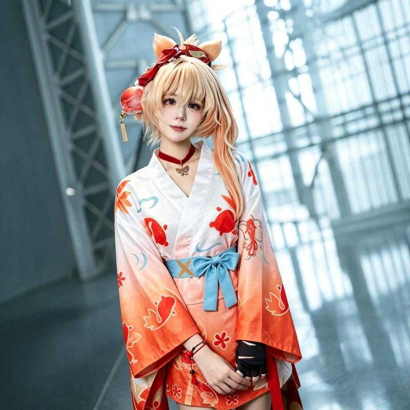 Genshin Impact Cosplay Kostüm Perücke Haare Damen Tänzerin Kleid Karneval Uniform Anime Halloween Kostüme