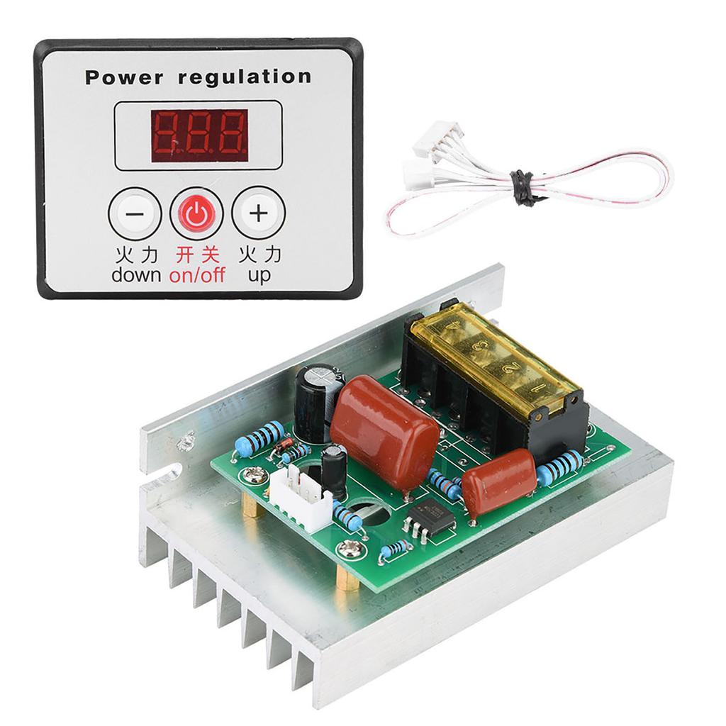 6000W SCR Digital Voltage Regulator Speed Control Dimmer Thermostat AC 220V