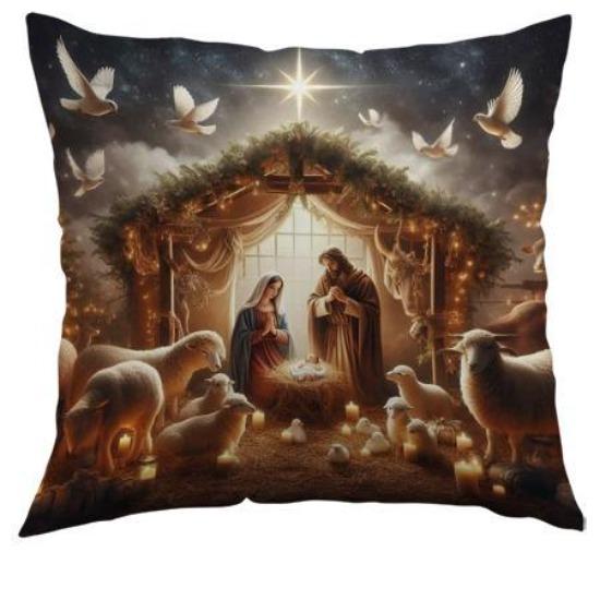 

Рождественская наволочка для дивана, Полиэстеровая наволочка с рождественским принтом, Офисная подушка, Домашняя подушка 45*45cm