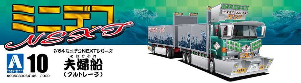 Aoshima Bunka Kyozai Mini Deco NEXT Series 10 Couple Boat Plastic Molded Color Co., Ltd. (AOSHIMA) 1/64 No. (Full Trailer) Model,