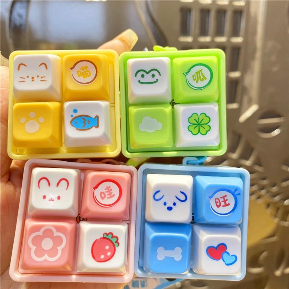 Electronic Mechanical Keyboard Keychain Fingertip Button Key Ring  Office Leisure Entertainment