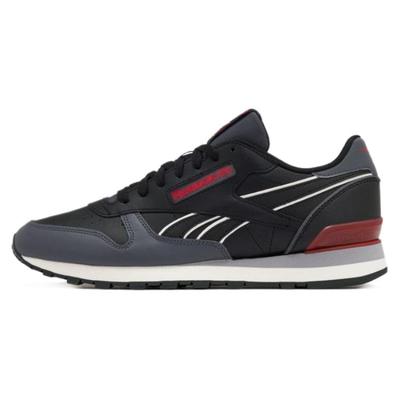 Classic Leather CLIP Cushioning, Wear Resistant Low Top Running Shoes Unisex Black Red Sneakers 100074395